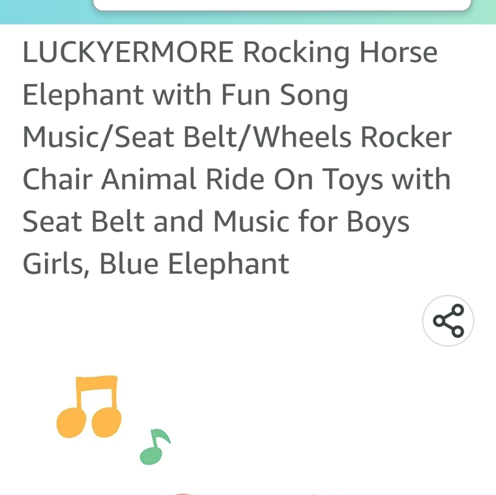 Musical Blue Rocking Elephant - Picture 2 of 3